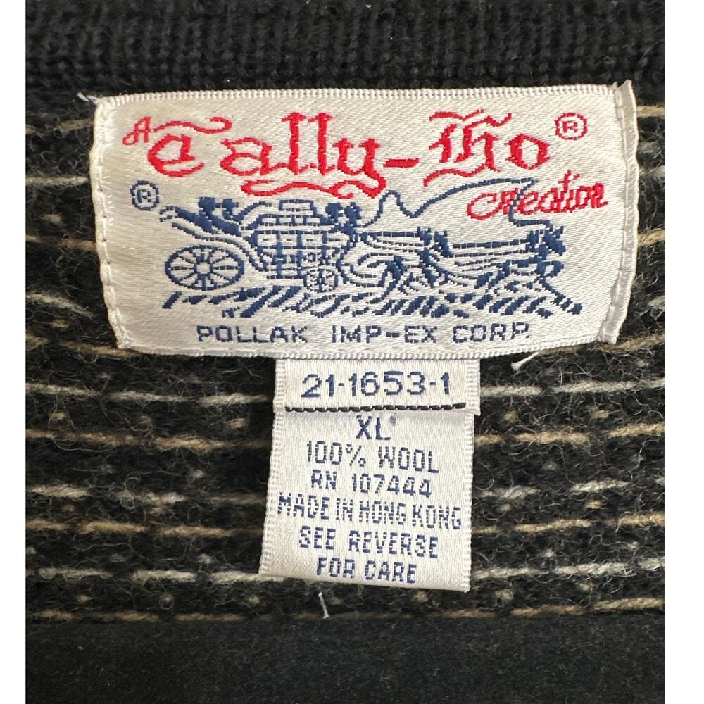 Vintage‎ Tally-Ho Creation Floral Wool Cardigan XL Cottagecore Grannycore - Picture 3 of 7